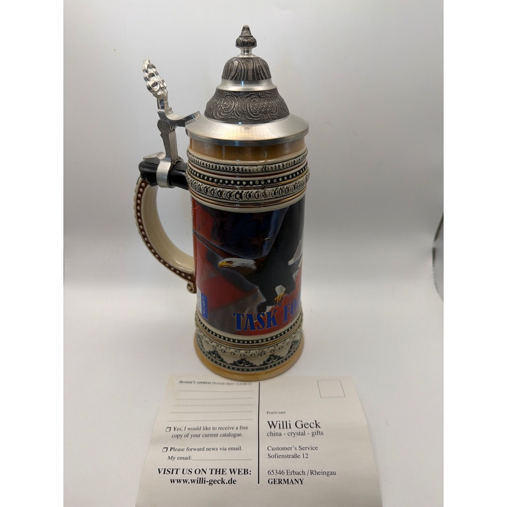 Task Force Eagle Bosnia German Beer Stein Limited Edition Pewter Lid 1536/5000